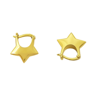 Orecchini a Cerchio E4206 Star Dorati Minimalisti Unisex per Uso Quotidiano Gioielli Raffinati - Product Image 1