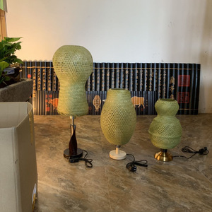 Bamboo Table Lamp E27 Led Light Source Switch Control Chinese Style <b>Decorative</b> <b>Lighting</b> For Home Bedroom Study Room - Product Image 5