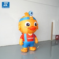 Personnage de dessin animé gonflable publicitaire mascotte de dessin animé gonflable canard dessin animé debout sculpture gonflable de canard jaune