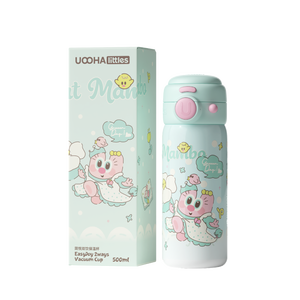 Uoohalittles Chất Lượng Cao 500Ml Vaccum Cách Điện Chai Nước Pop-up Spout Bìa Rò Rỉ Bằng Chứng Phim Hoạt Hình Chai Nước Cho Trẻ Em - Product Image 5
