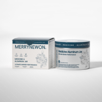 Envase cilíndrico portátil de aluminio de pequeña capacidad con tapa de rosca para medicamentos, contenedor de almacenamiento hermético