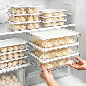 Dumpling <b>Box</b> Food Grade Airtight <b>Freezer</b> Container Rectangle Clip On Lid Storage Preservation Sealing Refrigerator Kitchen Use - Product Image 1