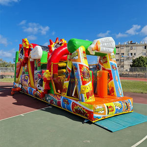 Castillo inflable gigante con obstáculos y zona de saltos para niños, opblaasbare stormbaan - Product Image 3