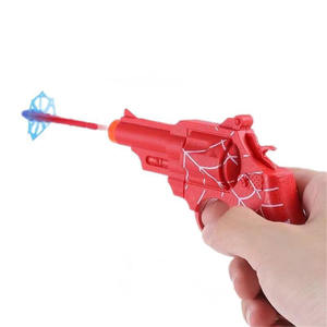 Pistola de Juguete de Plástico con Lanzador de Balas Suaves para Niños, Pistola Revólver de Héroe Araña con Ventosa, Regalo para Niños - Product Image 1