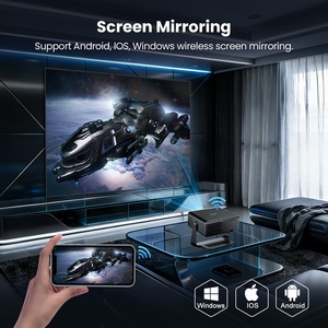 Projecteur intelligent avec applications intégrées, système Android 14, 2+16 Go, pour films, entièrement scellé, mini-support, poignée, résolution native 1080P, 450 lumens ANSI - Product Image 3