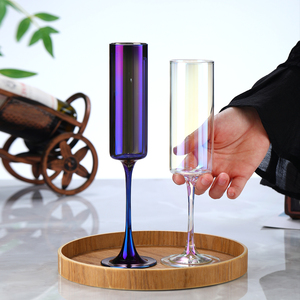 Verres à vin en verre borosilicate soufflé à la main, irisé, design européen, lavables au lave-vaisselle, ensemble <span class=keywords><strong>de</strong></span> flûtes colorées - Product Image 4
