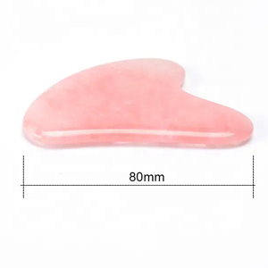 Piedra de Jade curativa de cuarzo rosa Natural Premium, herramienta de masaje Facial GuaSha hecha a mano para aplicación facial de renovación de la piel - Product Image 5