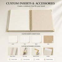 Carnet A4 Personnalisable en Papier Bambou avec Couverture PVC, Style Imprimé, à Spirale, en Papier Kraft, Fourni avec Stylo pour Mathématiques