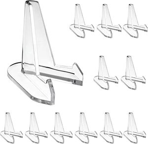 Mini cartes transparentes personnalisées support <span class=keywords><strong>de</strong></span> <span class=keywords><strong>chevalet</strong></span> triangle en acrylique transparent mini présentoir supports - Product Image 6