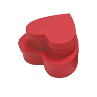 Luxus stapelbare Herzform Geschenk box Set Samt Finish rotes Papier für Valentinstag Schmuck Schokolade Geschenk box