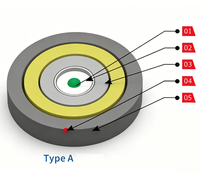 Câble de descente en fibre optique rond pré-terminé pour réseau FTTH