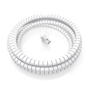 Organisateur de câbles en spirale - 1,0 m, diamètre 25 mm, blanc, idéal pour garder les câbles rangés et protégés. - Product Image 1