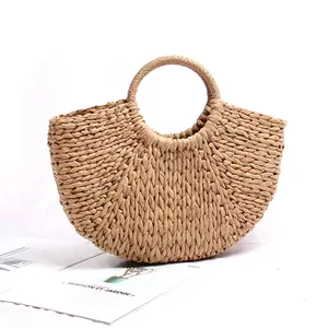 Sac de plage naturel Style bohème, fourre-tout tissé à la main en paille pour femmes, nouvelle collection