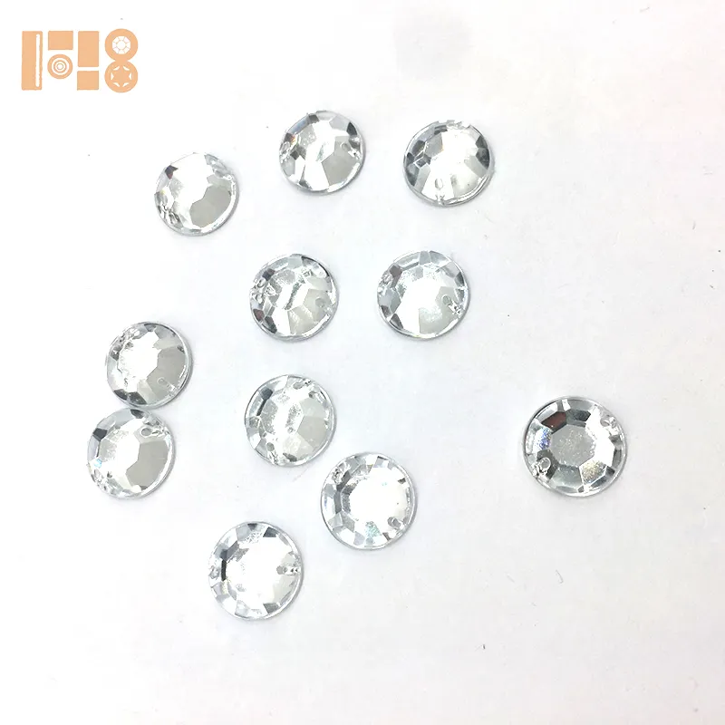 Diamantes de imitación acrílicos, redondos y plateados, para manualidades