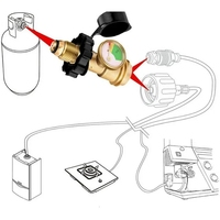 Adaptateur universel pour réservoir de propane avec manomètre, compatible QCC1/Type 1, pour camping-car, barbecue au charbon de bois, étanche à l'eau, à la poussière et aux UV