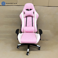 Chaise de bureau ergonomique pivotante et inclinable en similicuir PU, style sportif, pour le gaming, réglable et à bascule, vente en gros à prix abordable