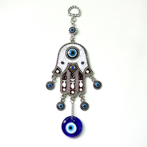 Decoración de Pared con Ojo Turco Azul Metálico, Amuleto Religioso Contra el Mal de Ojo, Fátima de la Mano, Decoración para el Hogar - Product Image 5