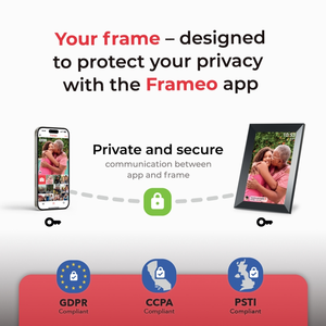 กรอบรูปดิจิตอลสีดำขนาด 10 นิ้ว <span class=keywords><strong>โหลด</strong></span>จากหน่วยความจำโทรศัพท์ รองรับ Wifi ใช้แอป Frameo สำหรับแสดงภาพถ่าย วิดีโอแบบวนซ้ำ ติดผนังได้ - Product Image 6