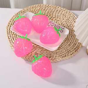 Transparent Pectin Strawberry Squishy Realistic Fruit <b>Squeeze</b> Stress Relief <b>Ball</b> Vent Decompression Toy Wholesale - Product Image 2