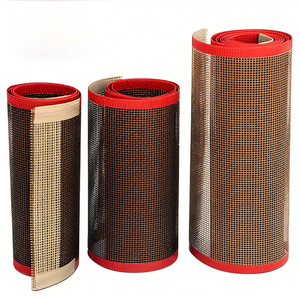 Bande transporteuse en maille de fibre de verre PTFE antiadhésive 1*1 mm, haute température, respirante, avec bordure rouge scellée - Product Image 1