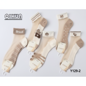 Calcetines transpirables con estampado de Jacquard para mujer, calcetines tobilleros/tripulantes para diabéticos, Material de licra, logotipo personalizado, talla única, verano e invierno - Product Image 1