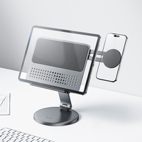 Jospree dudukan kantor X97, 2-in-1 tugas berat dengan dudukan ponsel & Tablet aluminium paduan dapat disesuaikan untuk ergonomis