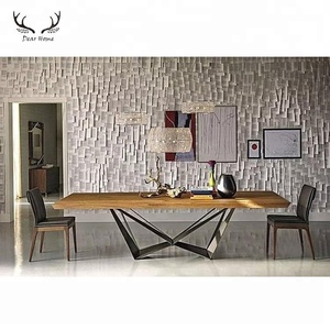 Unique <strong>Stable</strong> Design Restaurant <strong>Table</strong> With Unique Base Design Wood Sets Solid Wood Dining <strong>Table</strong> Set - Product Image 5