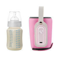 Penghangat botol bayi pengisian daya USB portabel, pemanas tanpa kabel pintar panas untuk ASI bayi grosir OEM