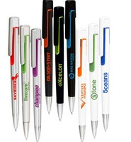 Stylo publicitaire en plastique personnalisé à prix abordable, best-seller – Stylo bille noir métallisé avec impression de logo personnalisé