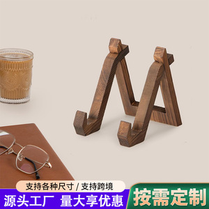 Solid Wood Recipe Rack 1 Tier Multi Purpose Display Stand For Kitchen Photo Album Phone Holder Simple Style - Product Image 4