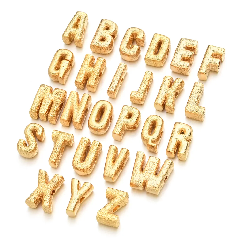 A-Z 세트 알파벳 골드 실버 컬러 편지 구슬 보석 만들기