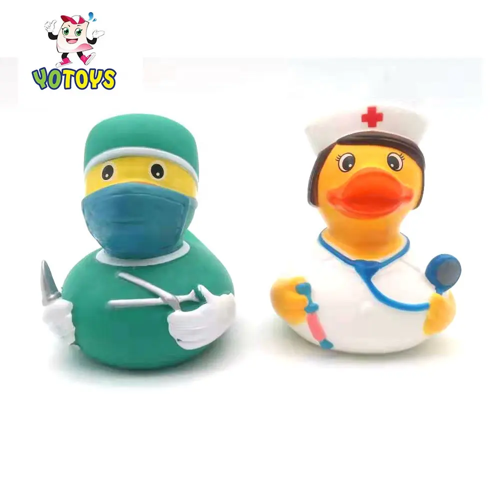 बतख खिलौना बतख/स्नान रबर डॉक्टर और नर्स चरित्र युगल स्नान खिलौना