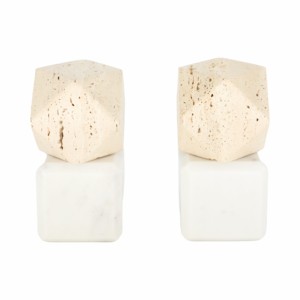Fermalibri esagonali moderni in marmo per scaffali, libreria domestica, fermalibri decorativi - Product Image 6