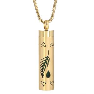 Collier diffuseur d'huiles essentielles en acier inoxydable or 18 carats Collier à pendentif creux médaillon d'aromathérapie pour hommes et femmes - Product Image 6