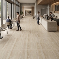 Carreaux de sol en céramique effet pierre naturelle aspect calcaire finition mate rustique pour projets de villas et d'hôtels (vente en gros)