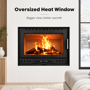 <span class=keywords><strong>Chimenea</strong></span> de Leña de Alto Rendimiento sin Humo con Revestimiento de Ladrillo Refractario de Acero al Carbono Reforzado Premium para Sala Familiar o Apartamento - Product Image 1