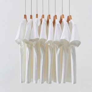 High Quality Cotton Plain Blank Crewneck Embroidered Logo 200g 220g 240g T Shirt Heavy Cotton Men Tshirt - Product Image 2