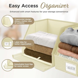 Vividcor Clothing Organizer Rectangle Foldable Stackable <b>Storage</b> Box For Baby <b>Clothes</b> And Sundries - Product Image 5