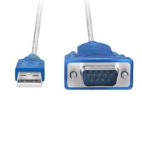 Cable Serial Transparente de PVC USB Tipo-A a DB9 para Escáner de Computadora Universal