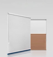 Persianas de nido de abeja día y noche, de abajo hacia arriba, opacas, impermeables para ventanas