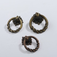 Kenop Cincin Antik Vintage Eropa dari Perunggu - Perlengkapan Laci/Kabinet - untuk Furnitur