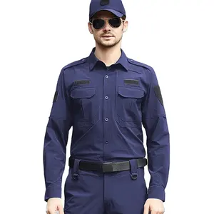 제조업체는 직접 전술 전투 보안 경비 훈련 유니폼 사용자 정의 남성용 산업 보안 작업복을 도매