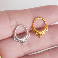 Evorte – Anneau de nez serpent élégant en acier inoxydable plaqué or, piercing septum, clicker, boucles d'oreilles cartilage daith hélix pour femme