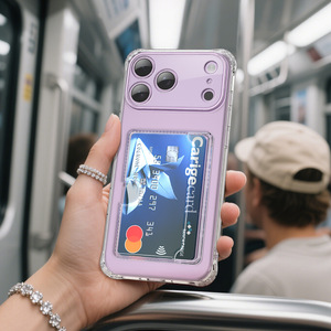 Nhà Máy Acrylic Pha lê trong suốt điện thoại di động Trường hợp với chủ thẻ cho iphone 17 16 Pro Max kinh doanh thẻ ví điện thoại - Product Image 2