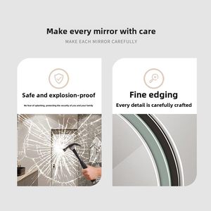 Specchio <span class=keywords><strong>da</strong></span> Bagno Adesivo Senza Cornice a Forma Irregolare Wufuxing, Antiesplosione, con Design a Nuvola per Trucco e Spogliatoio - Product Image 4