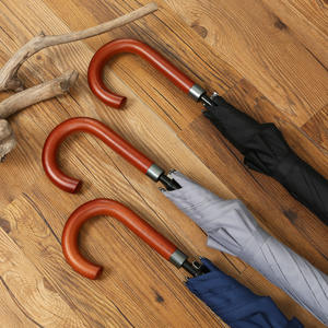 Parapluie semi-automatique de 25 pouces pour hommes d'affaires, poignée en plastique/caoutchouc, parapluie droit en RPET, logo, cadeaux d'affaires, design classique - Product Image 3