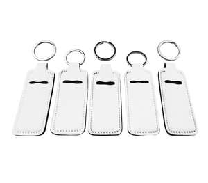 Porta Brillo Labial de Neopreno Blanco en Blanco para Personalizar (OEM/ODM), Llavero de Acero Inoxidable para Bálsamo Labial, Brillo Labial y Barra de Labios - Product Image 4