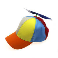 Gorra de Béisbol BC039 de 6 Paneles con Visera de Arcoíris, Protección Solar, para Viajes, Deportiva, con Hélice Desmontable para Bebés, Unisex