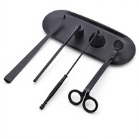 Ensemble de coupe-mèche noir en acier inoxydable, style rétro, accessoires pour bougies d'aromathérapie, éteignoir à bougie, ensemble d'outils d'entretien des bougies