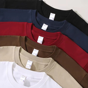 T-shirt pour homme en coton 100% de 300 g/m², col rond, épaules tombantes, couleur unie, décontracté, manches courtes, logo personnalisé ODM - Product Image 2